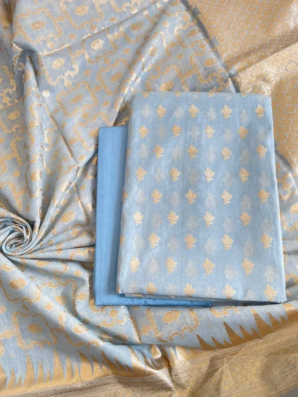 Light_Blue_Pure_Mercerise_Cotton_Lorex_weave_Floral_Zari_Booti_Banarasi_Suit_with_Zari_Jaal_Dupatta_1250DAN_LX3
