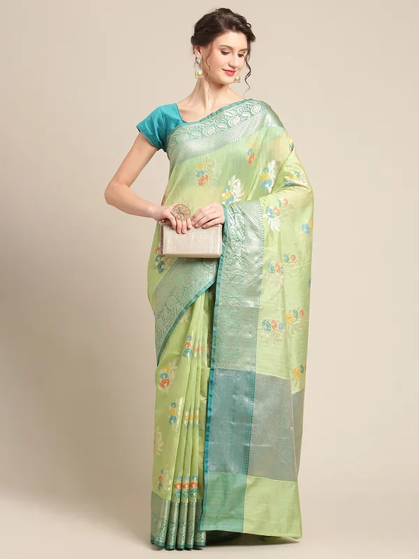 Green_Mulberry_Silk/Silk_Blend_Banarasi_Sarees_For_Women_GEMELBRSLK_38
