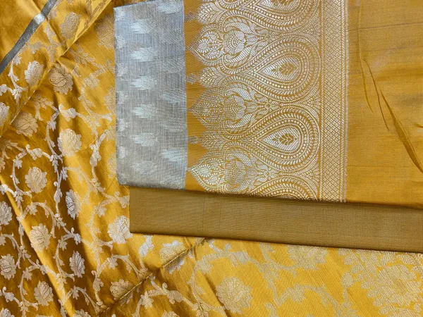 Beige_Art_Silk_Floral_Zari_Booti_Contrast_Banarasi_Suit_with_Mustard_Yellow_Dupatta_625AJ_TPT57