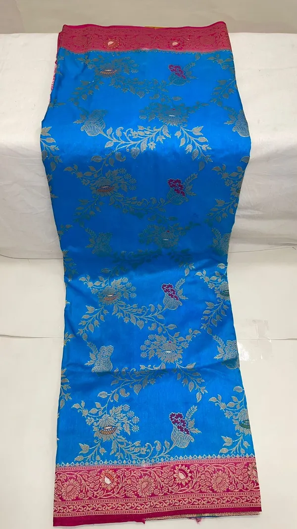 Humairah_Presents_Sky_Blue_Dupion_Silk_Floral_Mina_Zari_Jaal_with_Contrast_Magenta_Paithani_Mina_Zari_Pallu_Zari_Border_and_Magenta_Blouse
