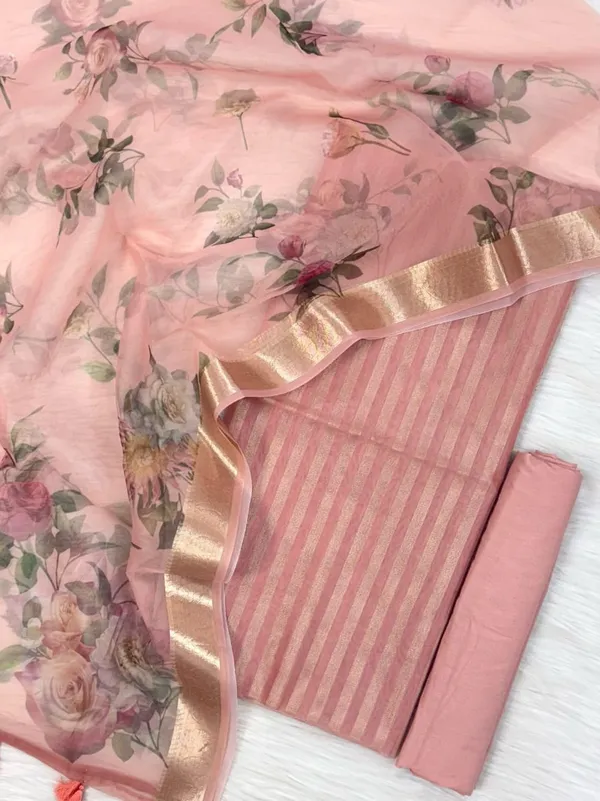 Peach_Floral_Organza_Banarasi_Suit_with_Golden_Zari_Stripe_Top_&_Digital_Printed_Dupatta_900SKL_PMD1