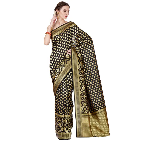 Humairah_Presents_Black_Satin_Silk_Saree_With_Blouse_Piece_GEJA18