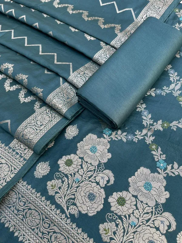 Dark_Green_Soft_Viscose_Silk_Mina_Zari_Boota_Banarasi_Suit_with_Zig-Zag_Stripe_Dupatta_1075BFS_SV20