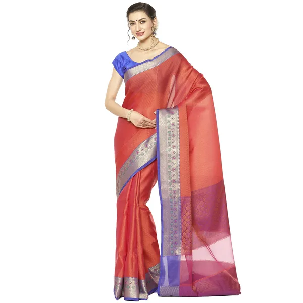 Orange_Art_Silk/Tanchoi_Banarasi_Sarees_For_Women_GEBC17