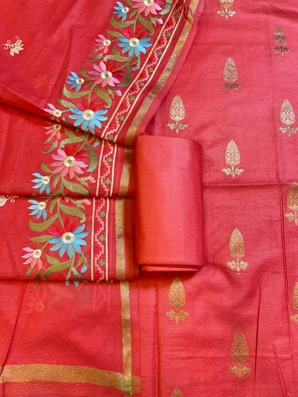 Strawberry_Peach_Mescrize_Cotton_Banarasi_3_pcs_Suit_Set_with_Resham_Embroidery_Dupatta_1100SKL_ME5