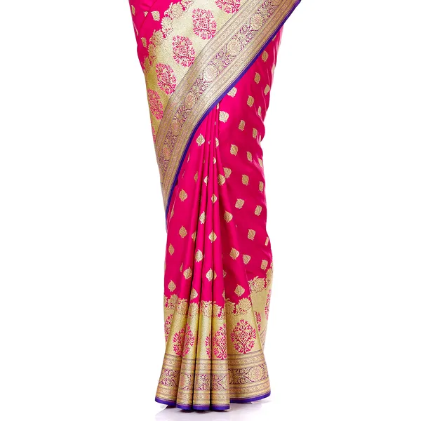 Humairah_Presents_Pink_Satin_Silk_Saree_With_Blouse_Piece(JA56)