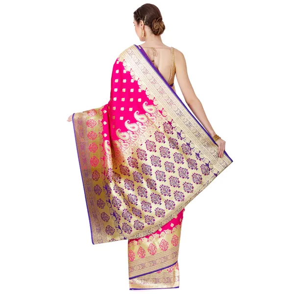 Humairah_Presents_Pink_Satin_Silk_Saree_With_Blouse_Piece(JA56)