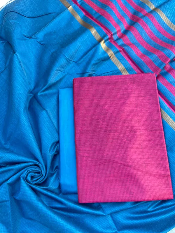 Magenta_Cotton_Silk_Banarasi_Suit_with_Contrast_Blue_Bottom_&_Zari_Patti_Dupatta_600SKL_CS25