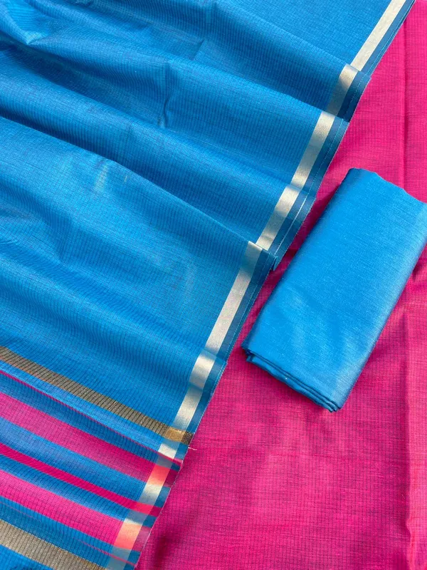 Magenta_Cotton_Silk_Banarasi_Suit_with_Contrast_Blue_Bottom_&_Zari_Patti_Dupatta_600SKL_CS25