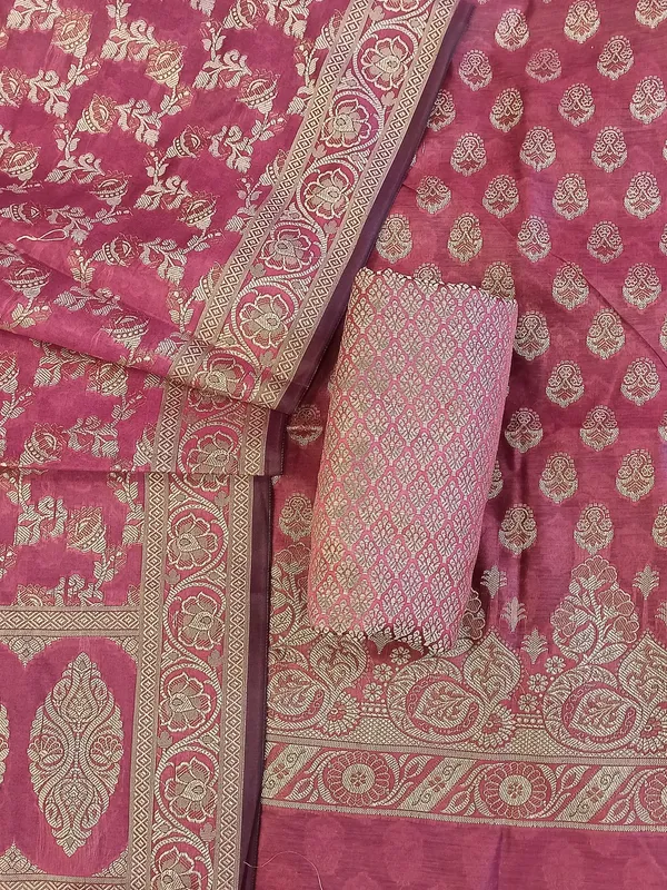 Magenta_Cotton_Floral_Resham_Aada_Stripe_Banarasi_Suit_600AJ_PJS23