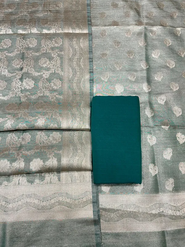 Puresilk_Handloom_Green_Tissue_Silk_Banarasi_3_pcs_Suit_Set_RHN_TSU1