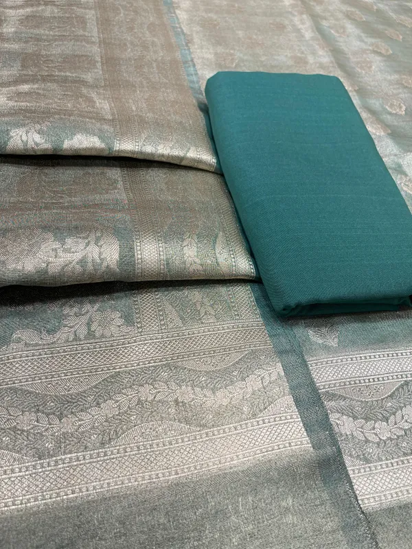 Puresilk_Handloom_Green_Tissue_Silk_Banarasi_3_pcs_Suit_Set_RHN_TSU1