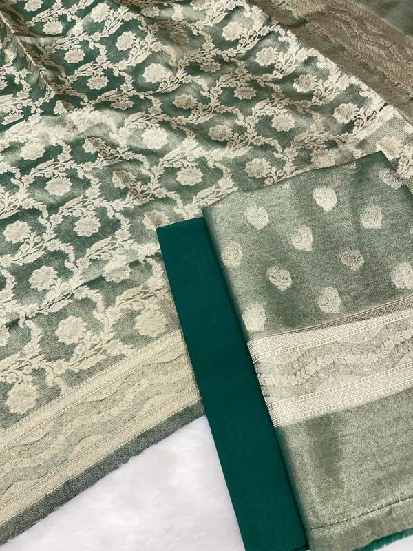 Puresilk_Handloom_Green_Tissue_Silk_Banarasi_3_pcs_Suit_Set_RHN_TSU1
