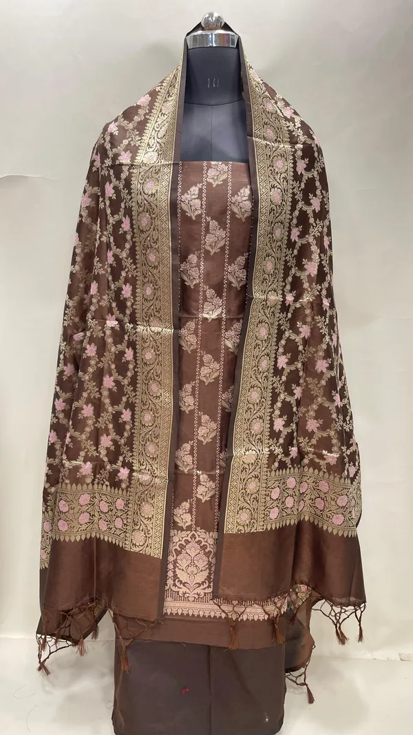 Humairah_Presents_Brown_Semi_Katan_Silk_Floral_Minakari_Booti_Stripe_3_pcs_Suit_Set_with_Plain_Bottom_and_Minakari_Floral_Zari_Jaal_Brown_Dupatta_ASD_144