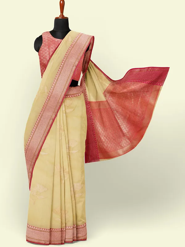 Beige_Cotton_Blend_Banarasi_Sarees_For_Women_GEHKR_7