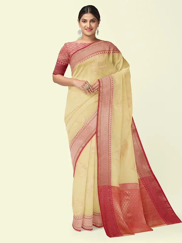Beige_Cotton_Blend_Banarasi_Sarees_For_Women_GEHKR_7