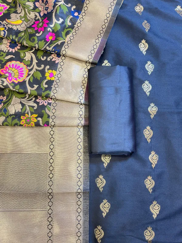 Black_Katan_Silk_Zari_Booti_Banarasi_3_pcs_Suit_Set_with_Multicolor_Mina_Dupatta_700SKL_KS8