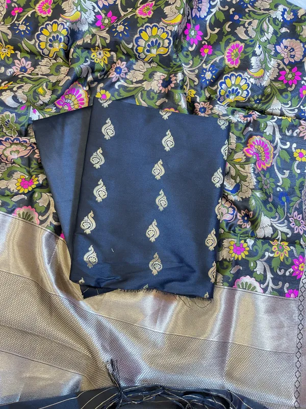 Black_Katan_Silk_Zari_Booti_Banarasi_3_pcs_Suit_Set_with_Multicolor_Mina_Dupatta_700SKL_KS8