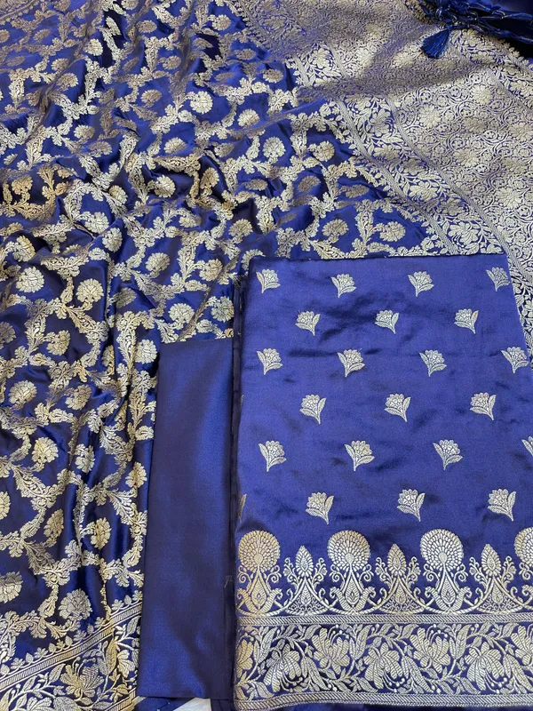 Navy_Blue_Premium_Handloom_Plain_Floral_Zari_Dyable_Booti_Banarasi_Suit_30AJ_MSR29