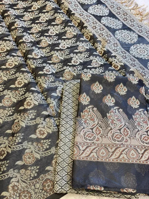 Black_Cotton_Floral_Resham_Booti_Contrast_Black_Dupatta_Banarasi_Suit_600AJ_PJS16