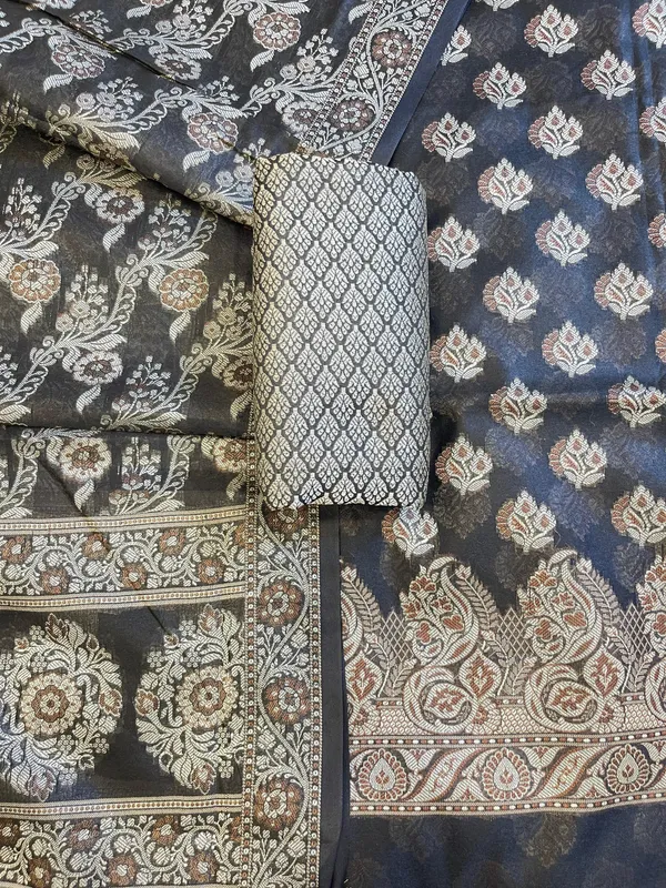 Black_Cotton_Floral_Resham_Booti_Contrast_Black_Dupatta_Banarasi_Suit_600AJ_PJS16
