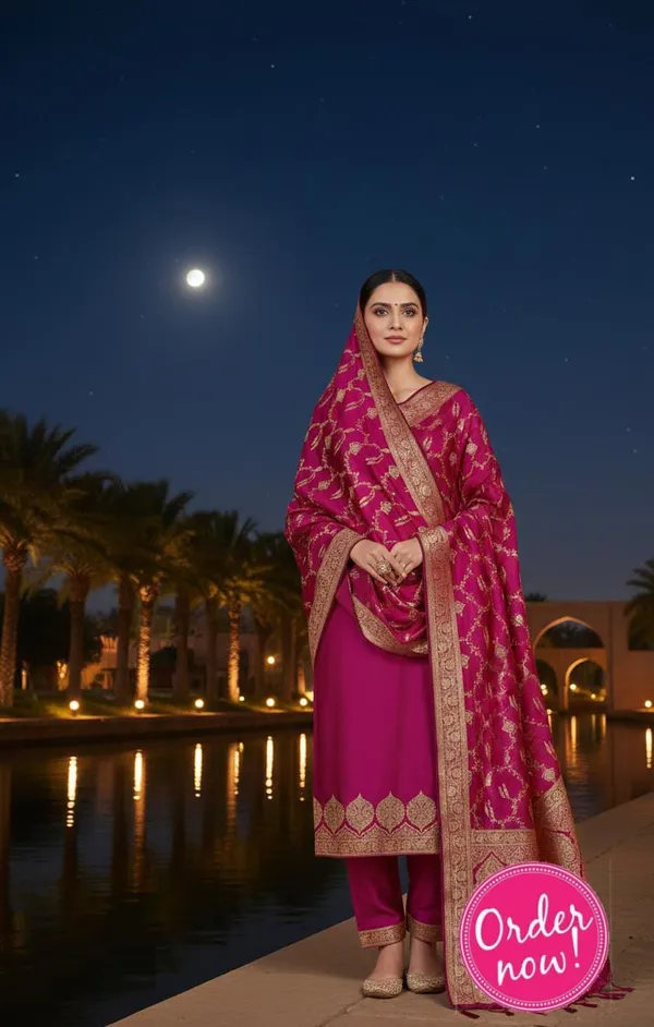 Magenta_Katan_Silk_Plain_Zari_Daman_Border_Banarasi_Suit_with_Floral_Zari_Jaal_Dupatta_800SKL_KSP15