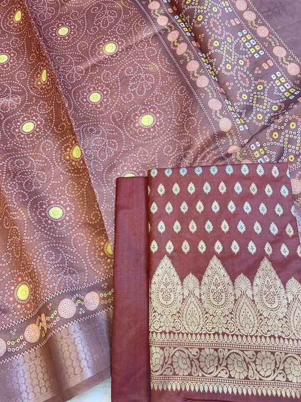 Brown_Katan_Silk_Floral_Chunri_Booti_with_Cotton_Print_Dupatta_Banarasi_3_pcs_Suit_Set_1500AJ_KCP7