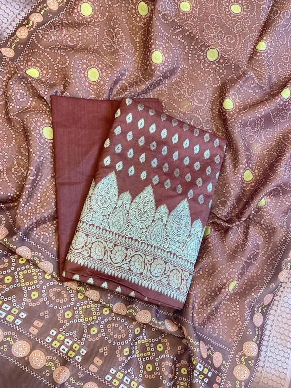 Brown_Katan_Silk_Floral_Chunri_Booti_with_Cotton_Print_Dupatta_Banarasi_3_pcs_Suit_Set_1500AJ_KCP7
