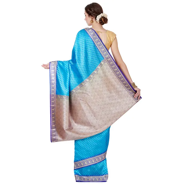 Humairah_Presents_Blue_Satin_Silk_Saree_With_Blouse_Piece(JA4)