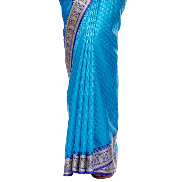 Humairah_Presents_Blue_Satin_Silk_Saree_With_Blouse_Piece(JA4)