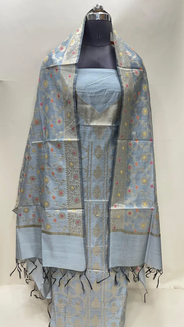 Humairah_Grey_Cotton_Necklace_Floral_Stripe_Zari_Jaal_3_pcs_Suit_set_with_Plain_Bottom_and_Alfi_Zari_Mina_Jaal_Grey_Dupatta