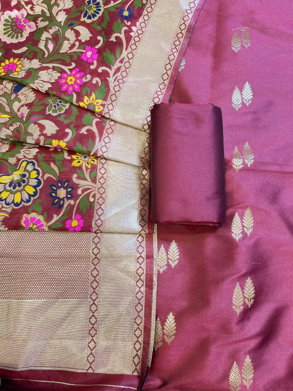 Burgundy_Katan_Silk_Zari_Booti_Banarasi_3_pcs_Suit_Set_with_Multicolor_Mina_Dupatta_700SKL_KS3