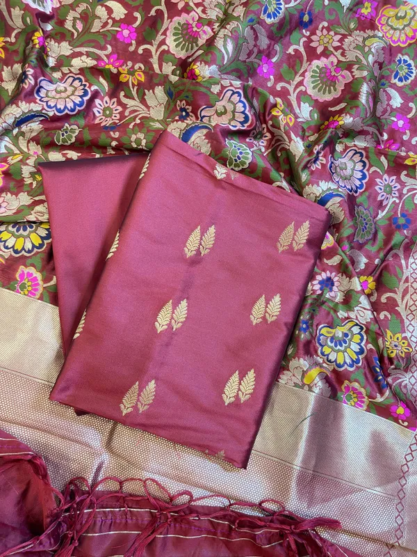 Burgundy_Katan_Silk_Zari_Booti_Banarasi_3_pcs_Suit_Set_with_Multicolor_Mina_Dupatta_700SKL_KS3