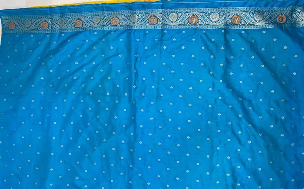 Humairah_Presents_Yellow_Dupion_Silk_Floral_Mina_Zari_Jaal_with_Contrast_Sky_Blue_Paithani_Mina_Zari_Pallu_Zari_Border_and_Sky_Blue_Blouse