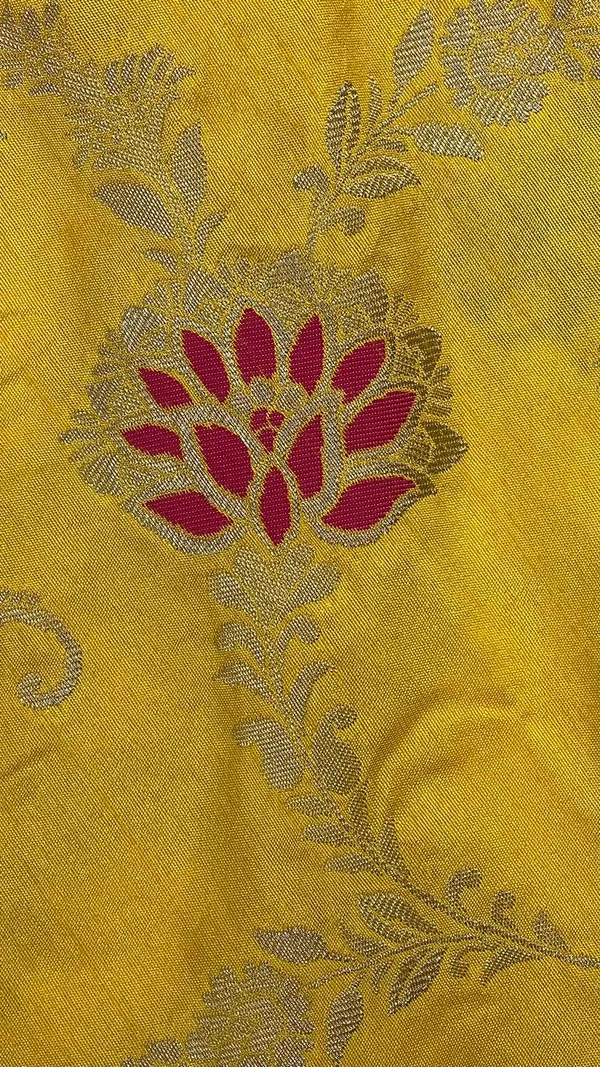 Humairah_Presents_Yellow_Dupion_Silk_Floral_Mina_Zari_Jaal_with_Contrast_Sky_Blue_Paithani_Mina_Zari_Pallu_Zari_Border_and_Sky_Blue_Blouse