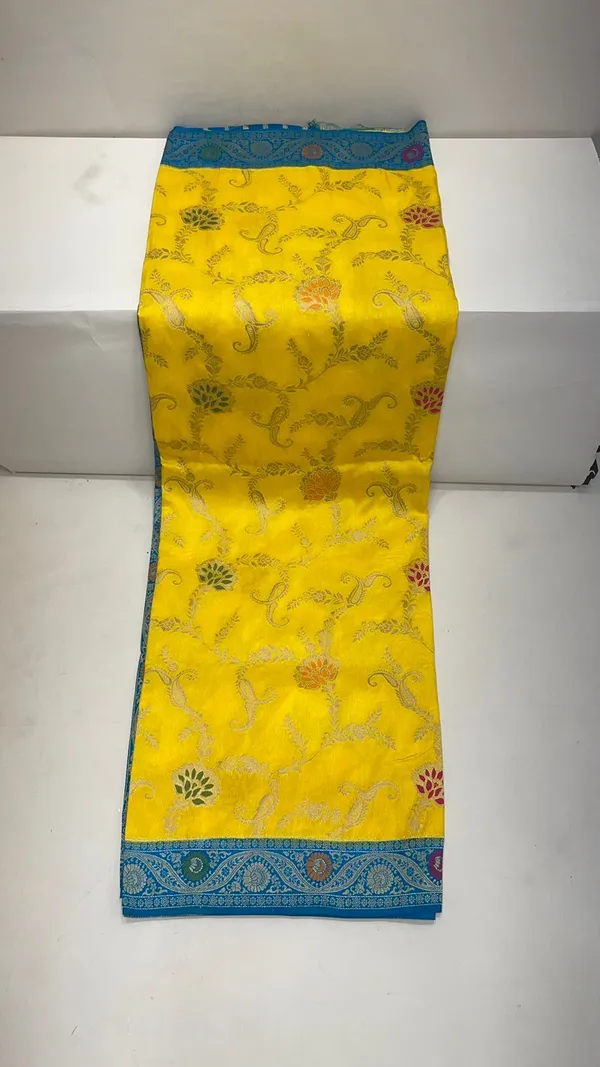 Humairah_Presents_Yellow_Dupion_Silk_Floral_Mina_Zari_Jaal_with_Contrast_Sky_Blue_Paithani_Mina_Zari_Pallu_Zari_Border_and_Sky_Blue_Blouse