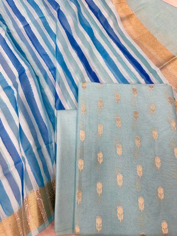 Sky_Blue_Chanderi_Floral_Zari_Booti_With_Handbrush_Stripe_Dupatta_Banarasi_3Pcs_Suit_Set_Skl_Cs2