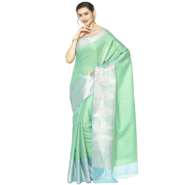 Green_Art_Silk/Tanchoi_Banarasi_Sarees_For_Women_GEBC14
