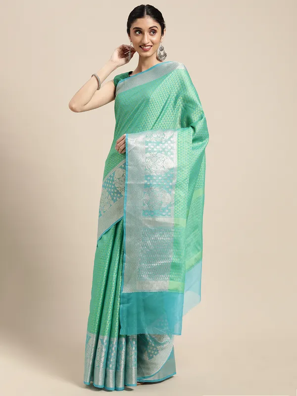 Green_Art_Silk/Tanchoi_Banarasi_Sarees_For_Women_GEBC14