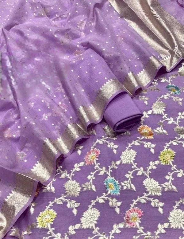 Pure_Mercerised_Purple_Floral_Minakari_Handbrush_Jaal_With_Chunri_Booti_Dupatta_Skl_Pmh1