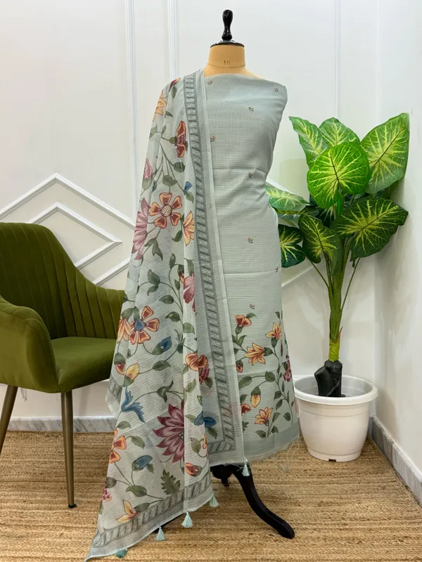 Seagreen_Kota_check_Floral_Digital_Printed_Banarasi_Suit_with_Printed_Jaal_Dupatta_130PNJ_KCP7