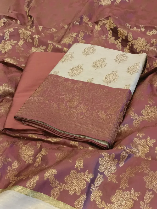 Tussar_Cotton_Floral_Zari_Booti_with_Contrast_Brown_Silk_Border_Banarasi_Suit_525IM_CTN11