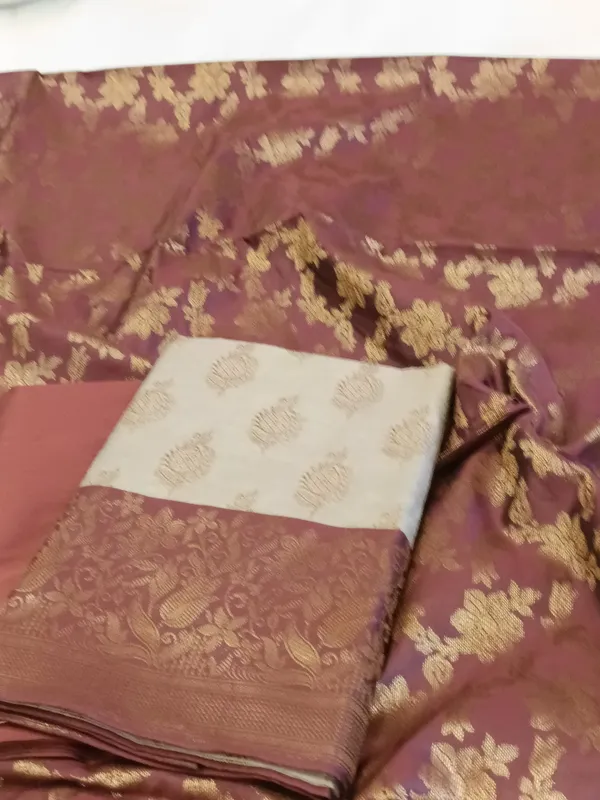 Tussar_Cotton_Floral_Zari_Booti_with_Contrast_Brown_Silk_Border_Banarasi_Suit_525IM_CTN11