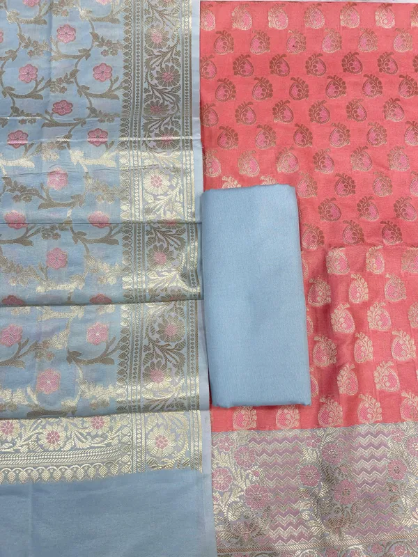 Peach_Cotton_Silk_Ganarasi_3_pcs_Suit_Set__with_Contrast_Grey_Dupatta_780ASD_CS18