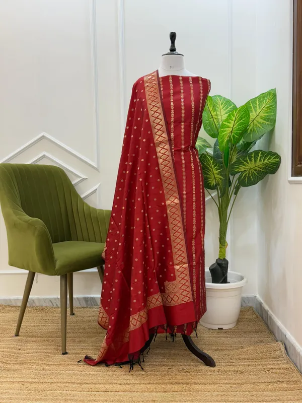 Red_Katan_Silk_Stripe_Zari_Banarasi_Suit_with_Dollar_Booti_Dupatta_130PNJ_KST4
