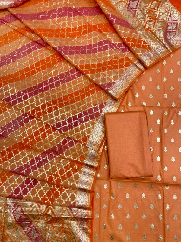 Orange_Pure_Cotton_Handbrush_Patti_Dupatta_Banarasi_3_pcs_Suit_Set_IM_PCHBP1