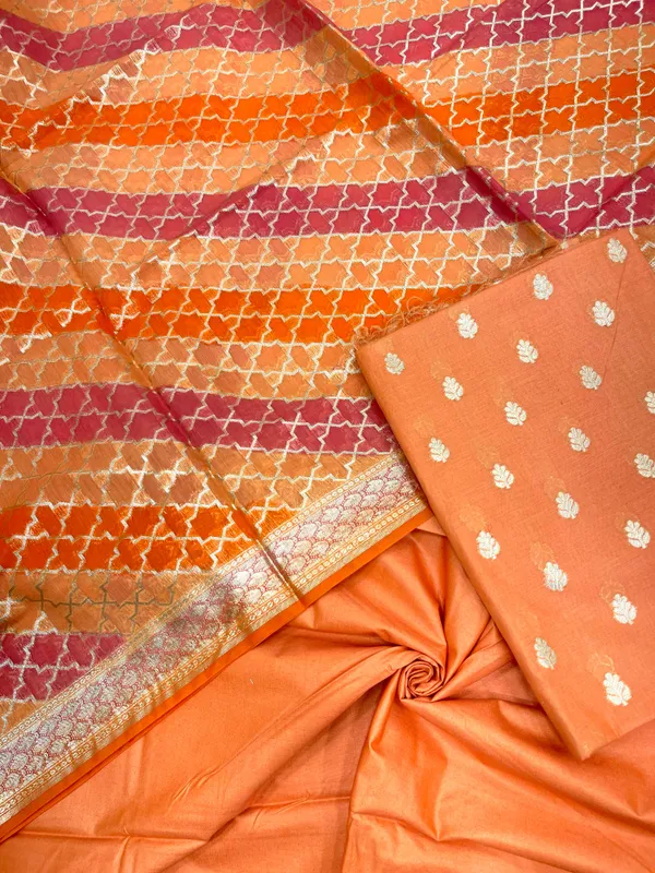 Orange_Pure_Cotton_Handbrush_Patti_Dupatta_Banarasi_3_pcs_Suit_Set_IM_PCHBP1