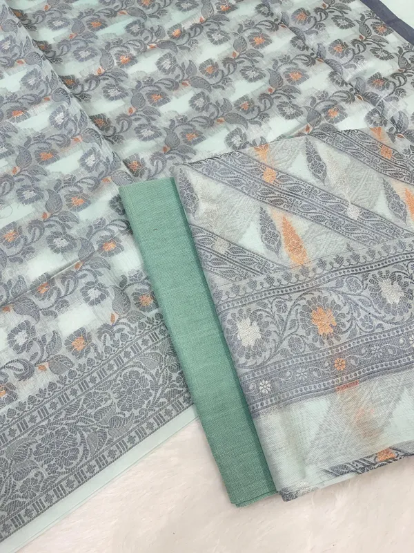 Humairah_Seagreen_Cotton_Diagonal_Resham_Stripe_Sona_Rupa_Booti_3_pcs_Suit_set_with_Plain_Bottom_and_Tilfi_Floral_Zari_Mina_Jaal_Seagreen_Dupatta