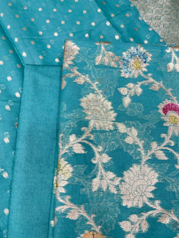 Pure_Mercerised_Seagreen_Floral_Minakari_Handbrush_Jaal_With_Chunri_Booti_Dupatta_Skl_Pmh3