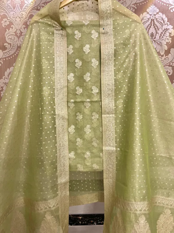 Light_Green_Tissue_Silk_Zari_Booti_Banarasi_Suit_with_Polka_dot_traditonal_Border_Dupatta_1500ASG_TSU5